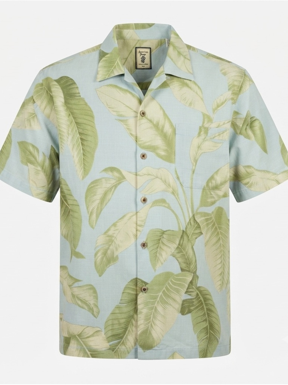 Jamaica Jaxx Hawaiian Shirt Mens XXL Green Leaf Print Button Up